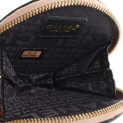 Chanel Lambskin Round Camellia CC Coin Purse Black 5 of 7