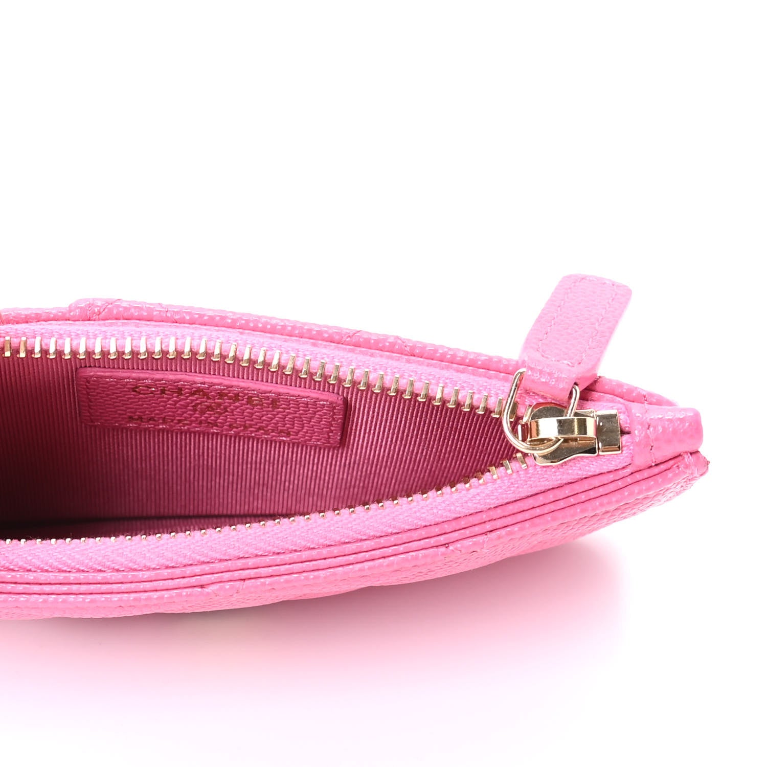 Chanel Caviar Quilted Flap Zip Card Holder Pink 5 of 8