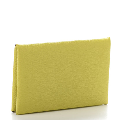 Hermes Chevre Mysore Calvi Card Case Lime 3 of 10