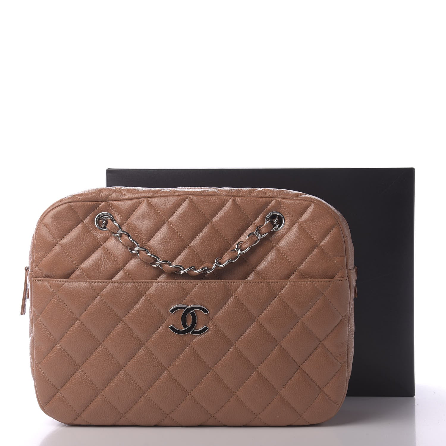 Chanel Caviar Quilted Large Camera Case Tan 11 of 11