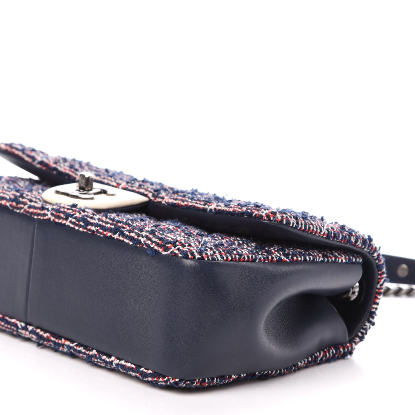 Tweed Quilted Medium Single Flap Blue Multicolor
