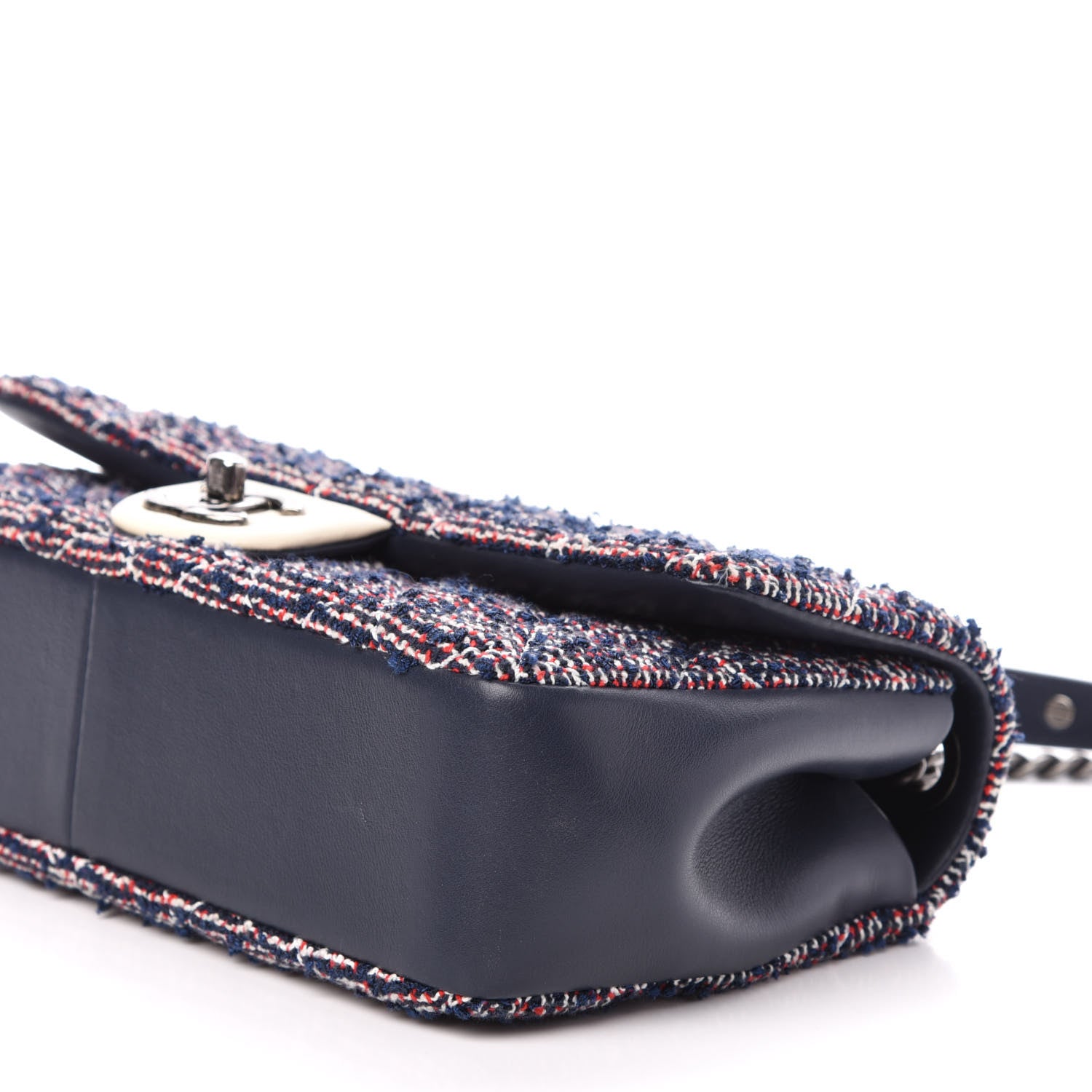 Chanel Tweed Quilted Medium Single Flap Blue Multicolor 11 of 12