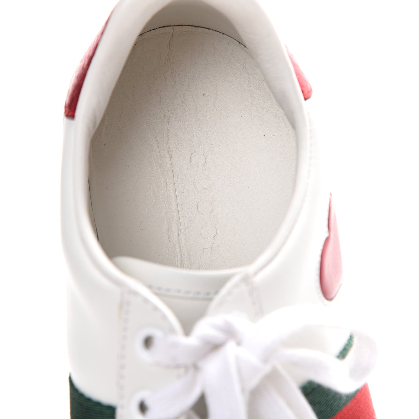 Calfskin Ayers Web Heart Embroidered Ace Sneakers 36 White