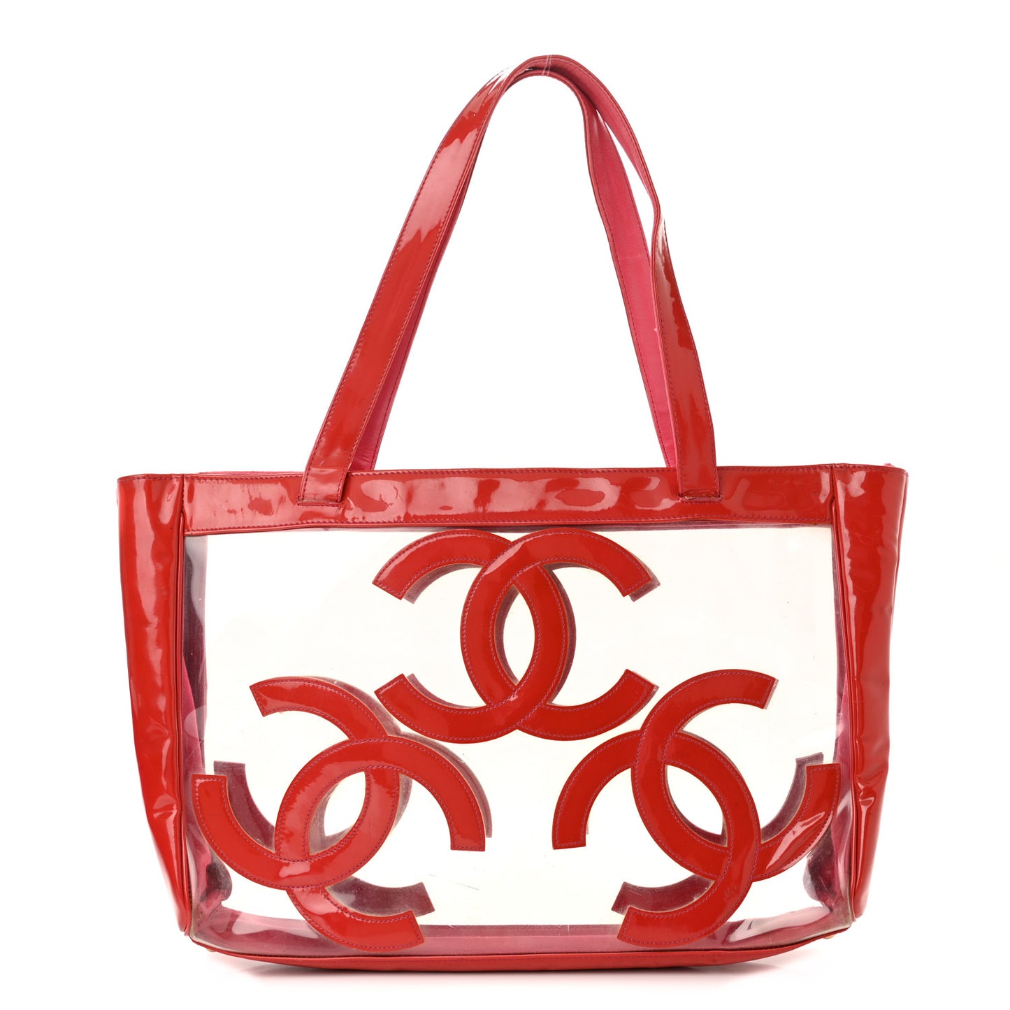 Vinyl Patent CC Logo Beach Tote Red