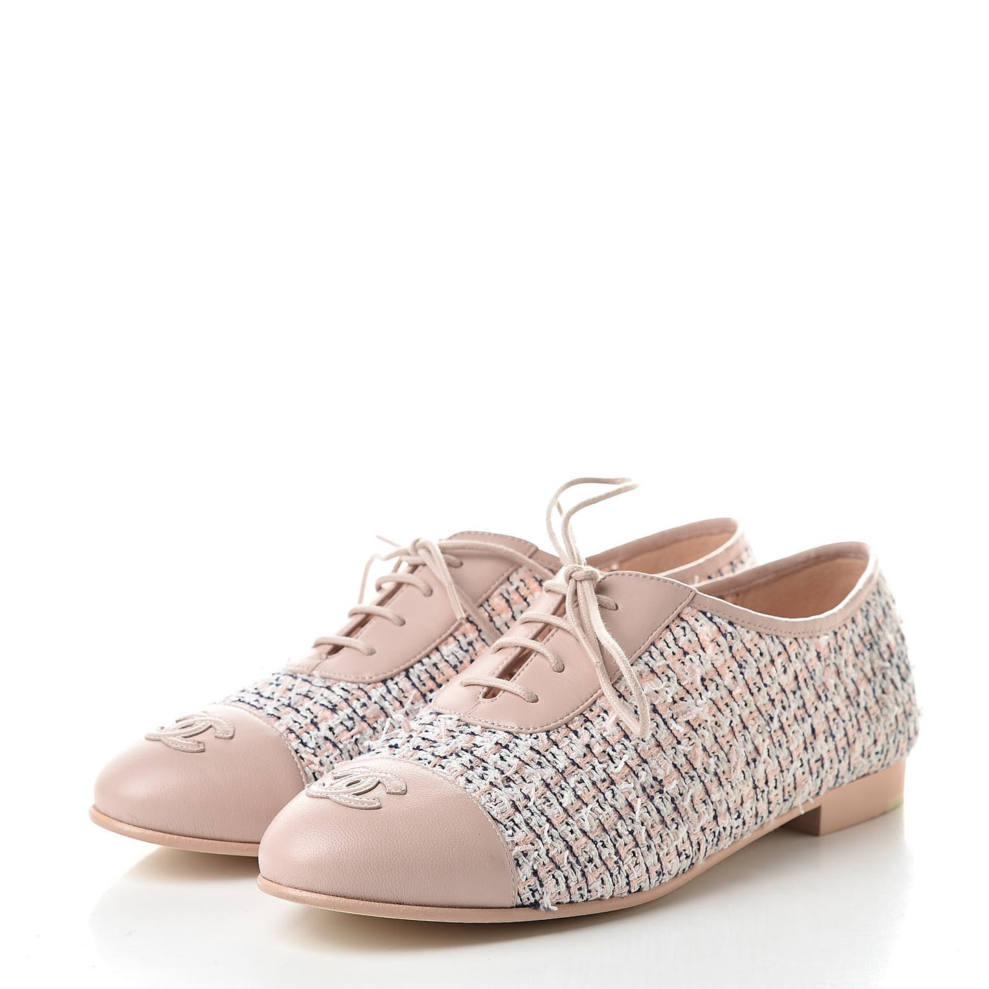 Tweed Cap Toe CC Lace Up Oxford 36.5 Pink