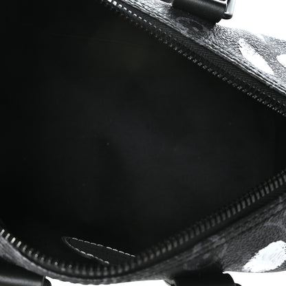 Louis Vuitton LV X YK Monogram Eclipse Keepall Bandouliere 25 Black Silver 5 of 8