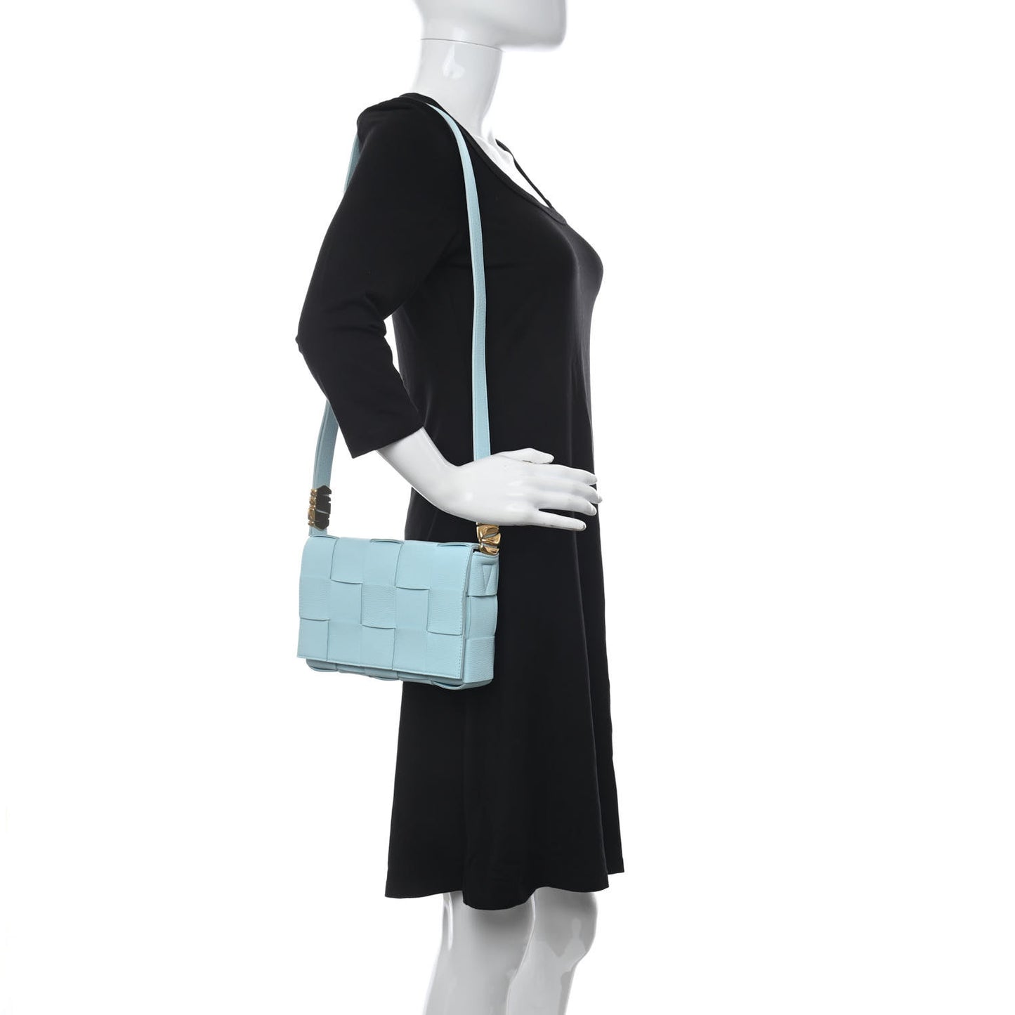 Calfskin Maxi Intreccio Cassette Bag Pale Blue