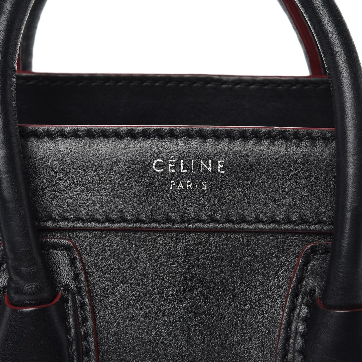 Smooth Calfskin Nano Luggage Black Red