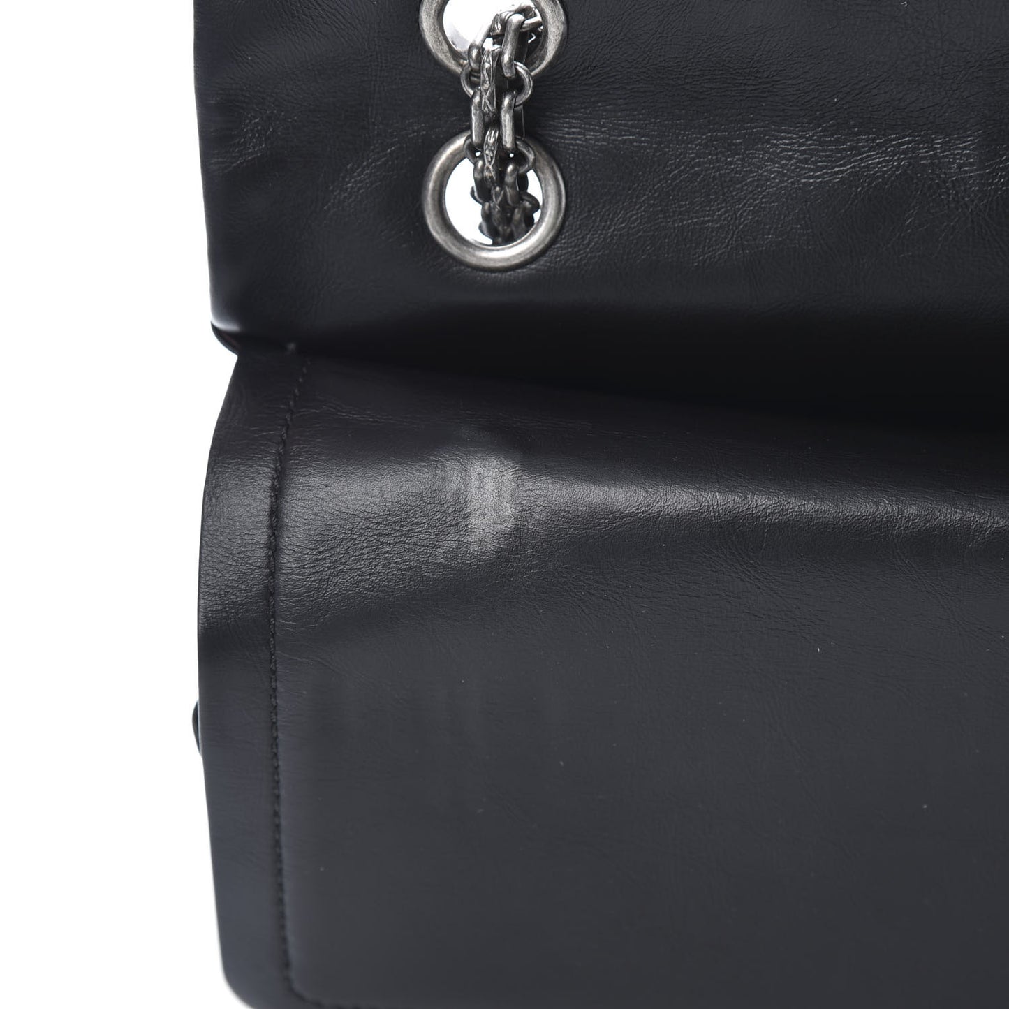 Aged Calfskin Quilted 2.55 Reissue 227 Flap Black