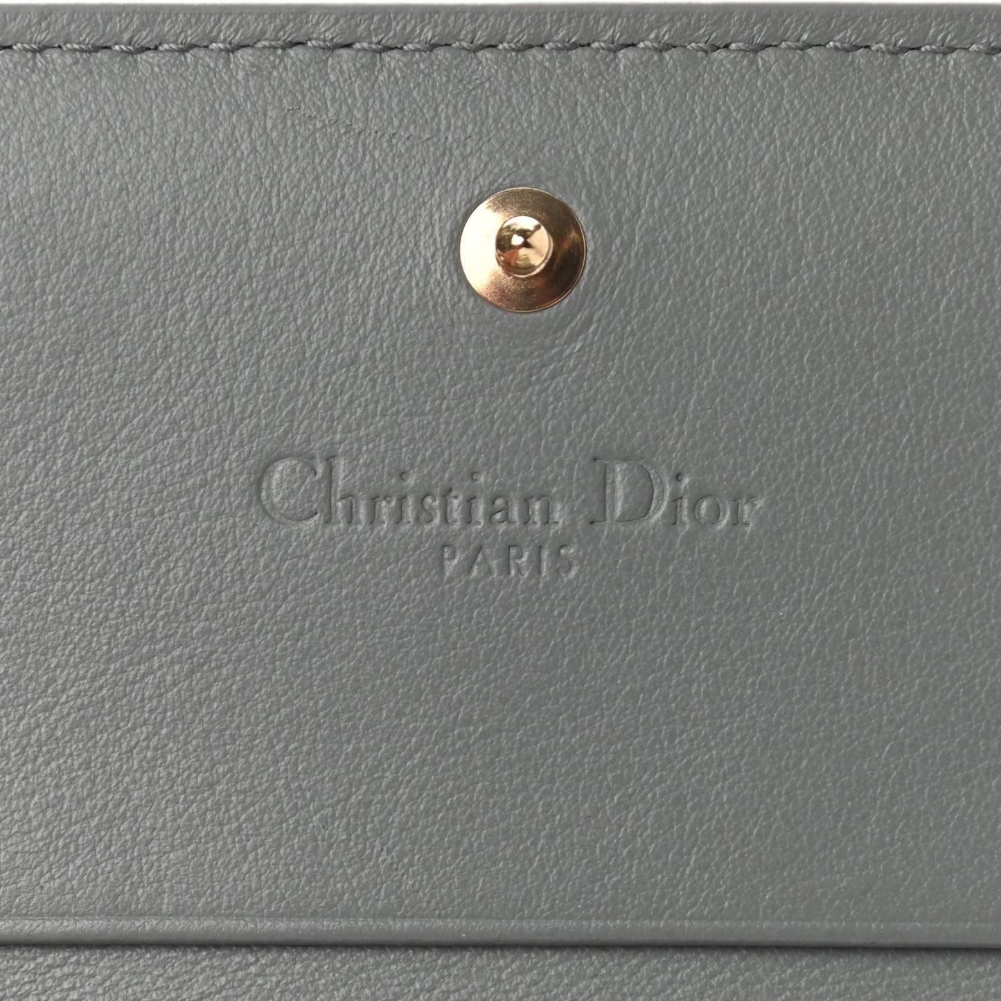 Patent Cannage Mini Lady Dior Wallet Gray Stone