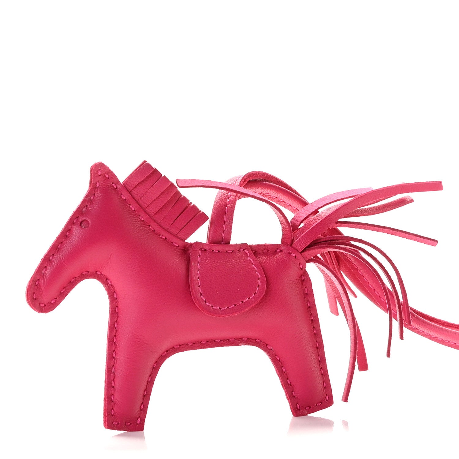 Hermes Milo Lambskin Grigri Rodeo Horse Bag Charm PM Rose Mexico 3 of 4