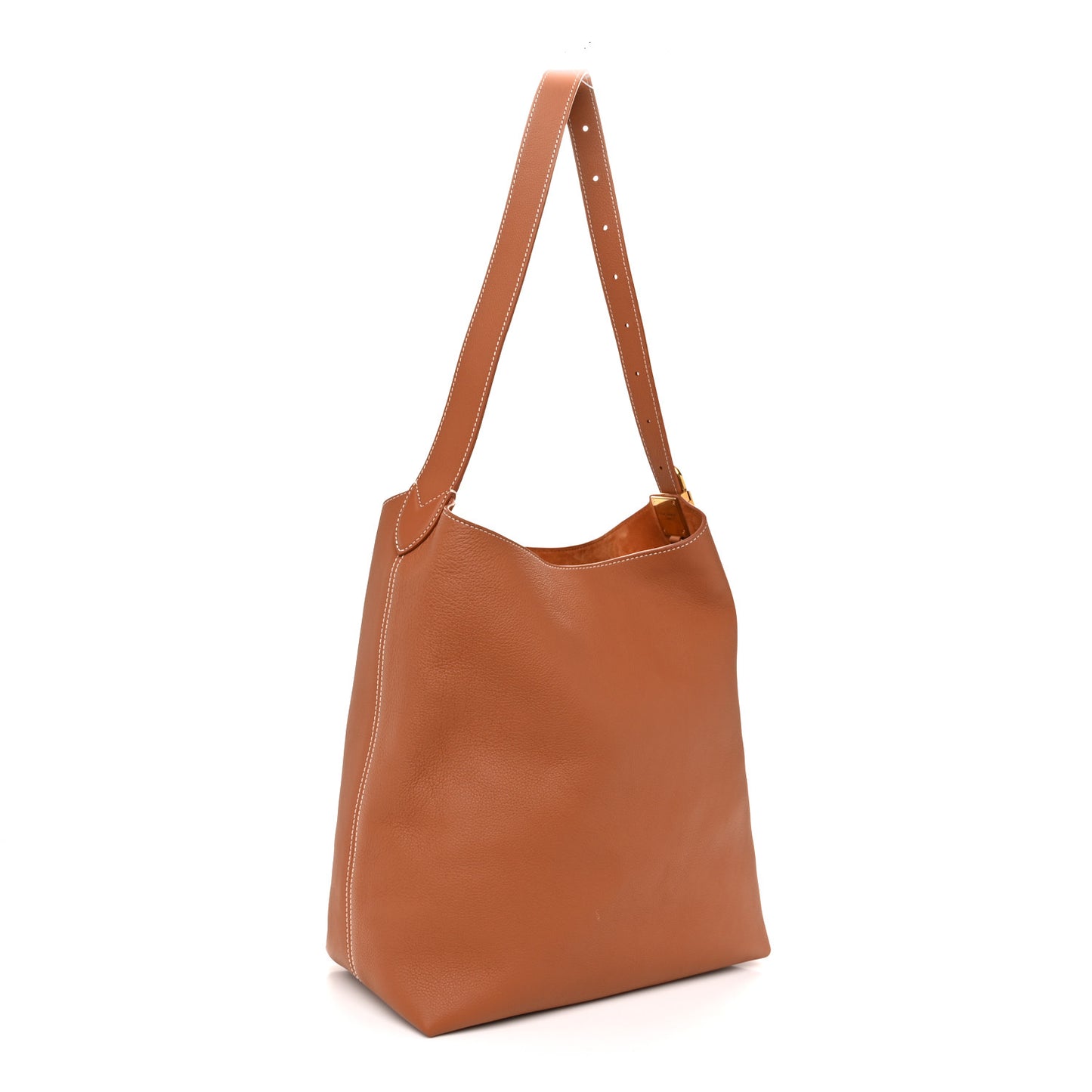 Grained Calfskin Low Key Hobo MM Cognac