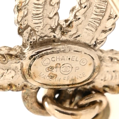 Chanel Crystal Pearl CC Drop Earrings Gold 4 of 5