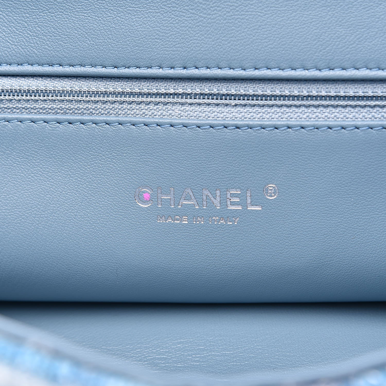 Chanel Sequin Waterfall Small XXL Travel Flap Light Blue 6 of 10