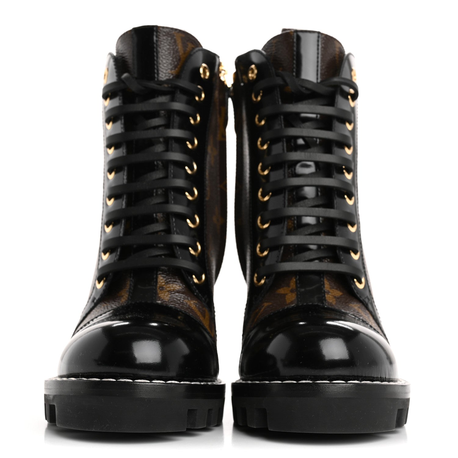 Louis Vuitton Patent Calfskin Monogram Star Trail Ankle Boots 35 Black 3 of 10