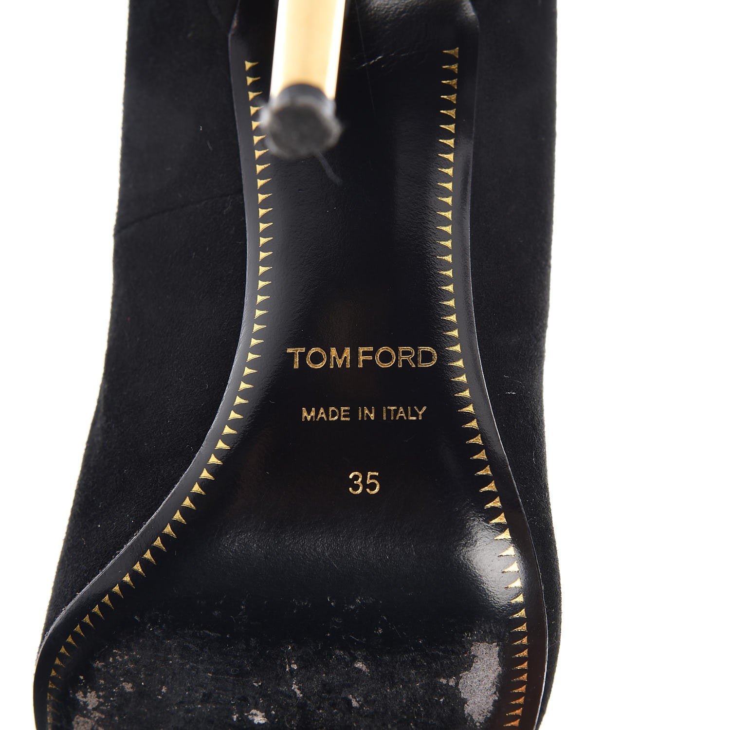 Tom Ford Suede Ankle-Lock Pumps 35 Black 8 of 12