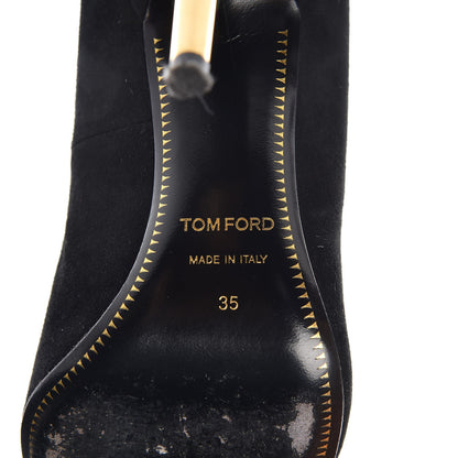 Tom Ford Suede Ankle-Lock Pumps 35 Black 8 of 12
