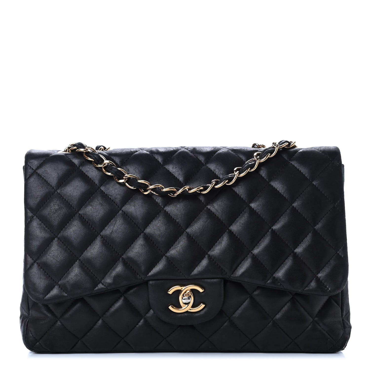 Chanel Lambskin Quilted Jumbo Single Flap Black 1 of 16