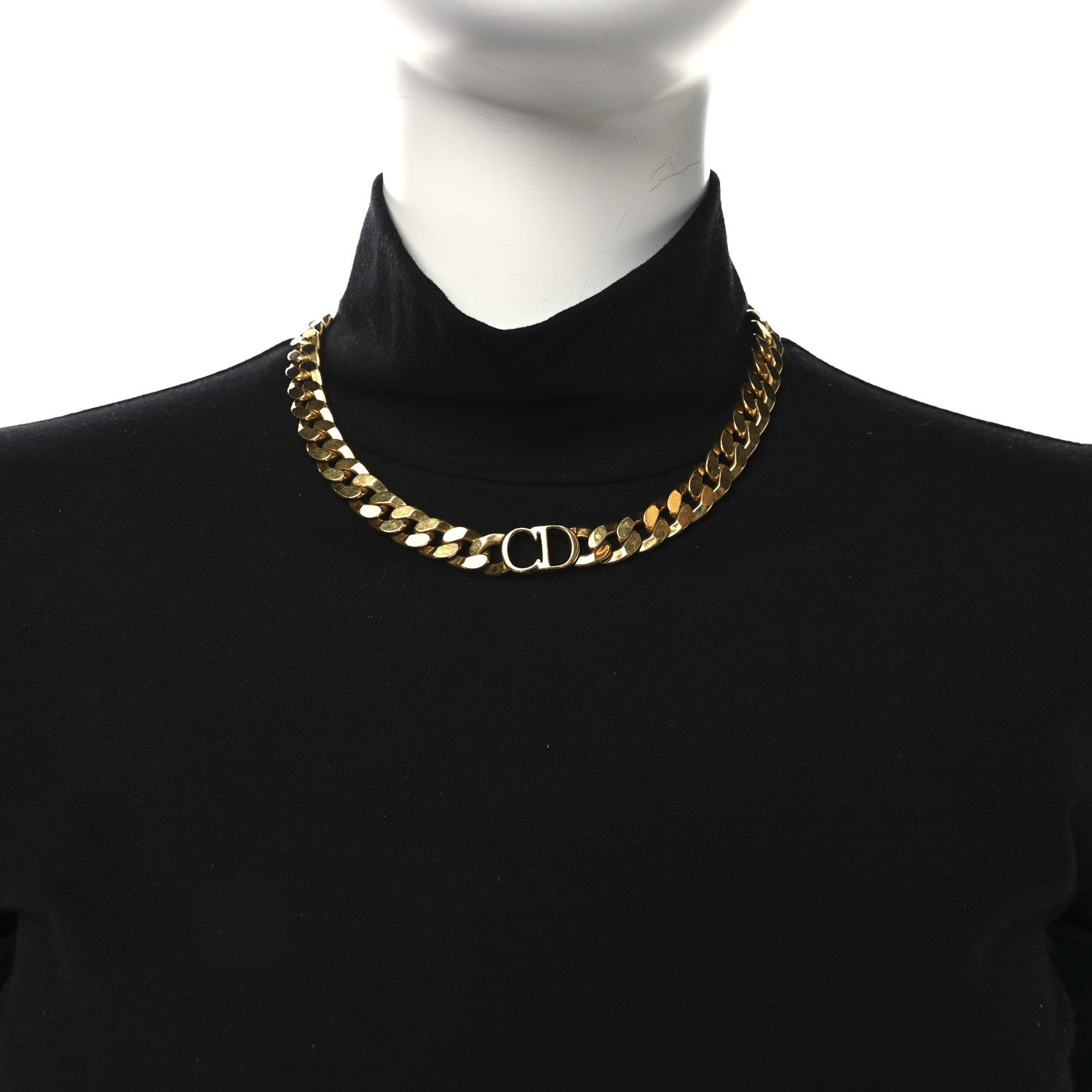 Christian Dior Metal CD Choker Necklace Gold 1792947 – FASHIONPHILE