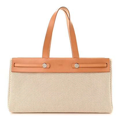 Hermes Toile Vache Hunter Herbag Cabas MM Natural 3 of 13