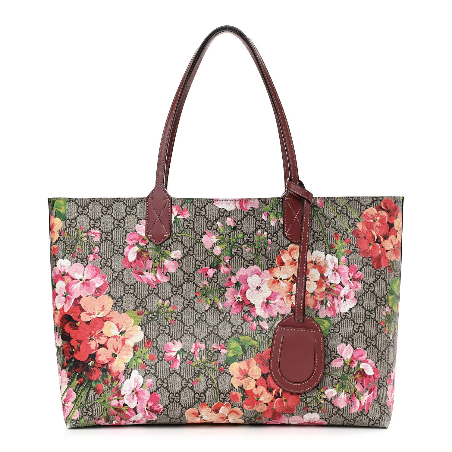 Gucci GG Supreme Monogram Blooms Medium Reversible Tote Beige Multicolor Dry Rose 1 of 21