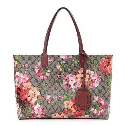 Gucci GG Supreme Monogram Blooms Medium Reversible Tote Beige Multicolor Dry Rose 1 of 21