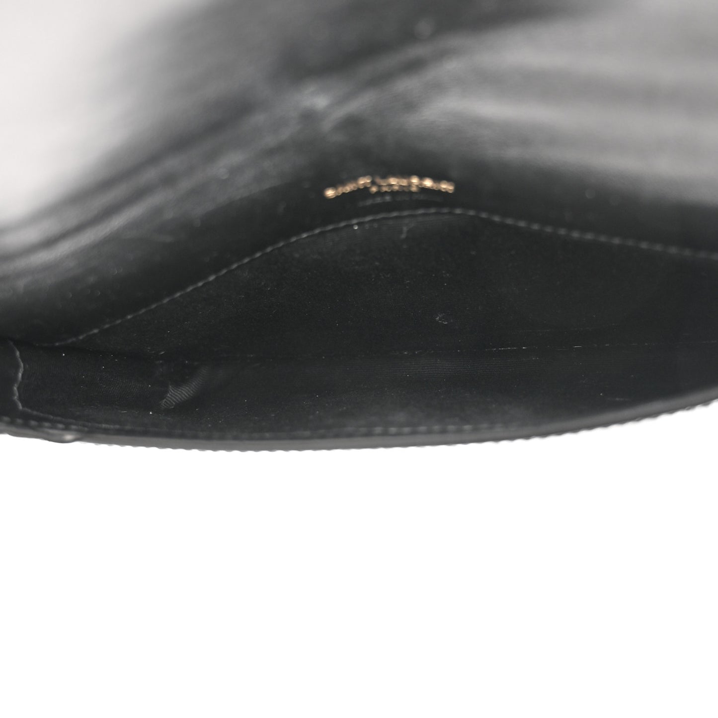 Crocodile Embossed Monogram Phone Holder Crossbody Black