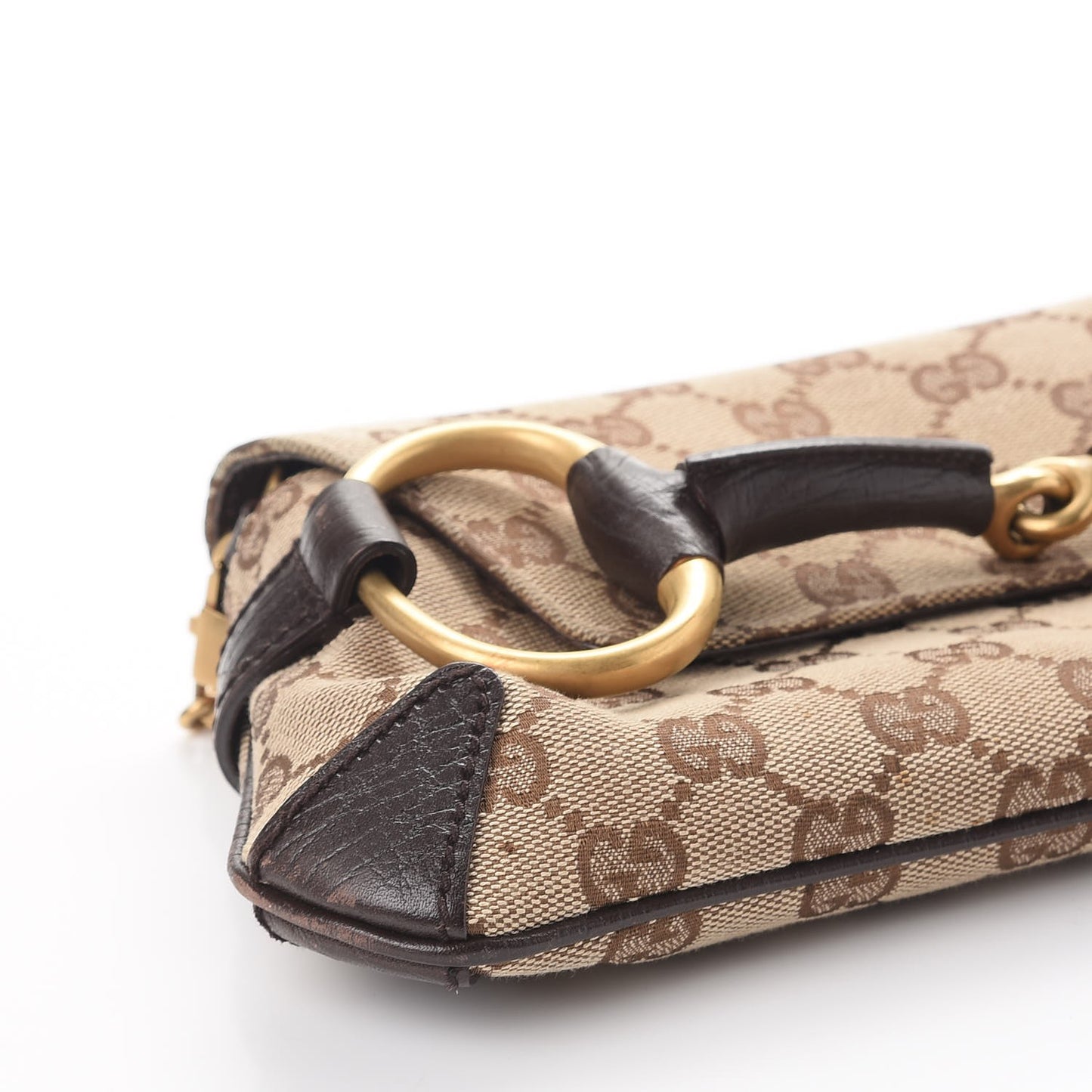 Monogram Horsebit Clutch Dark Brown