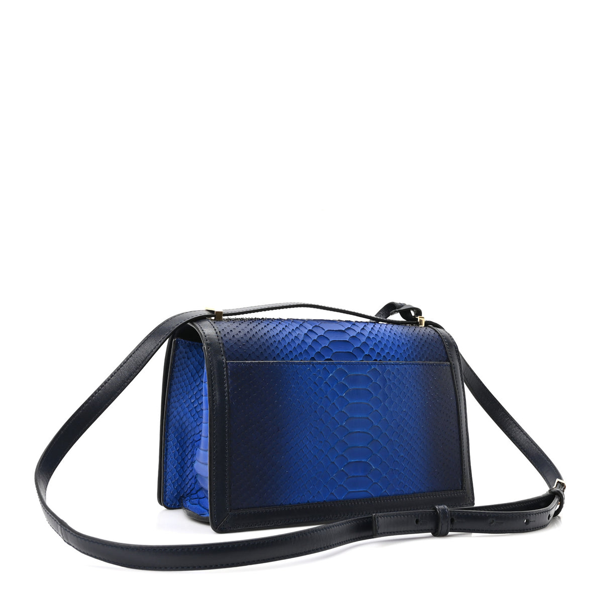 Snakeskin Medium Barcelona Shoulder Bag Blue Black