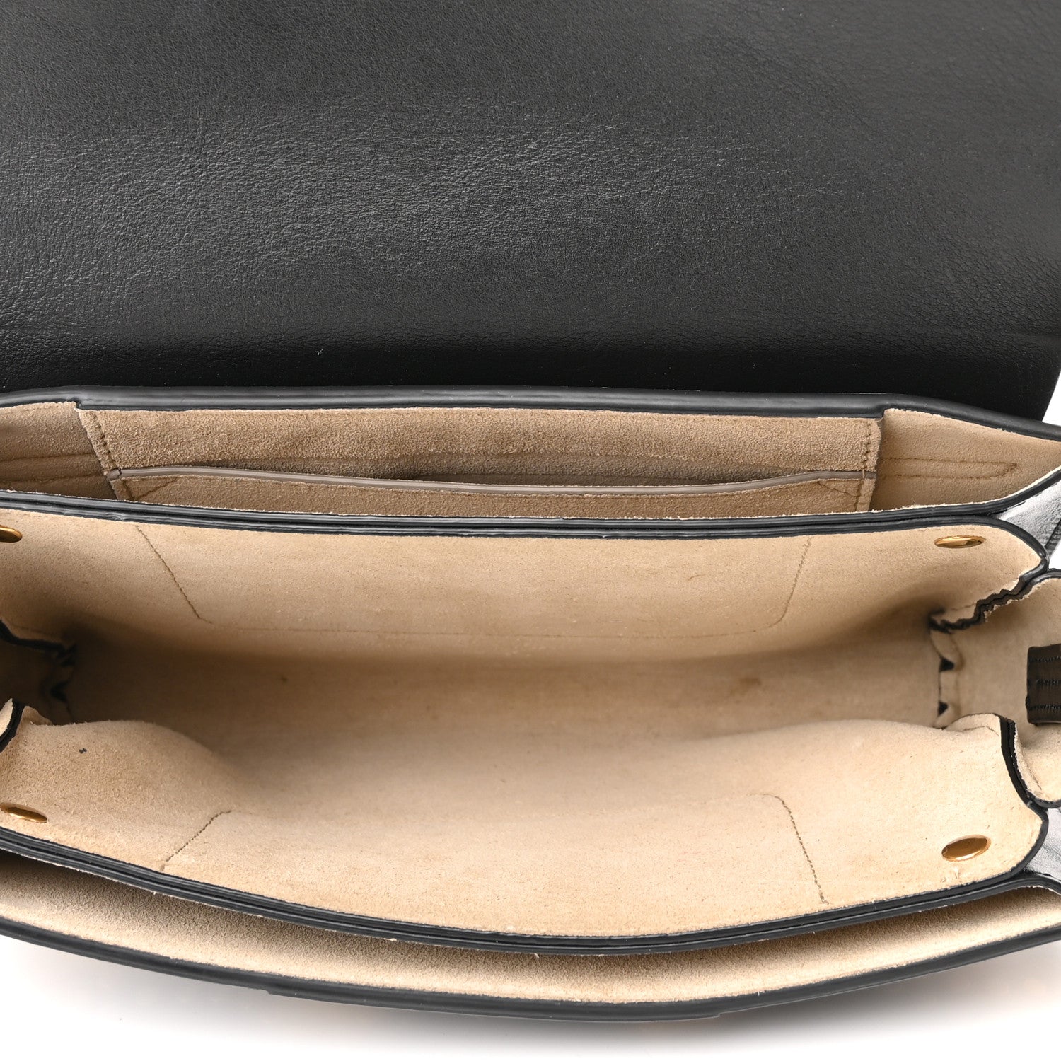 Chloe Suede Calfskin Studded Small Faye Shoulder Bag Black 5 of 9