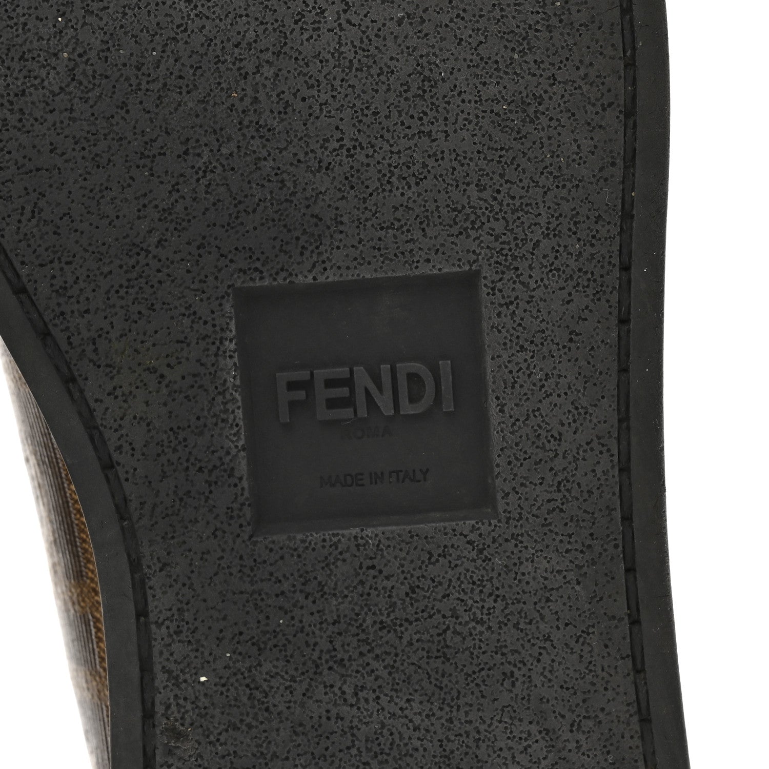 Fendi Glazed Fabric FF 1974 Stamp Patch High Top Sneakers 37.5 Mogano Panna Black 7 of 10