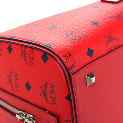 MCM Visetos Medium Essential Boston Bag Red 9 of 14