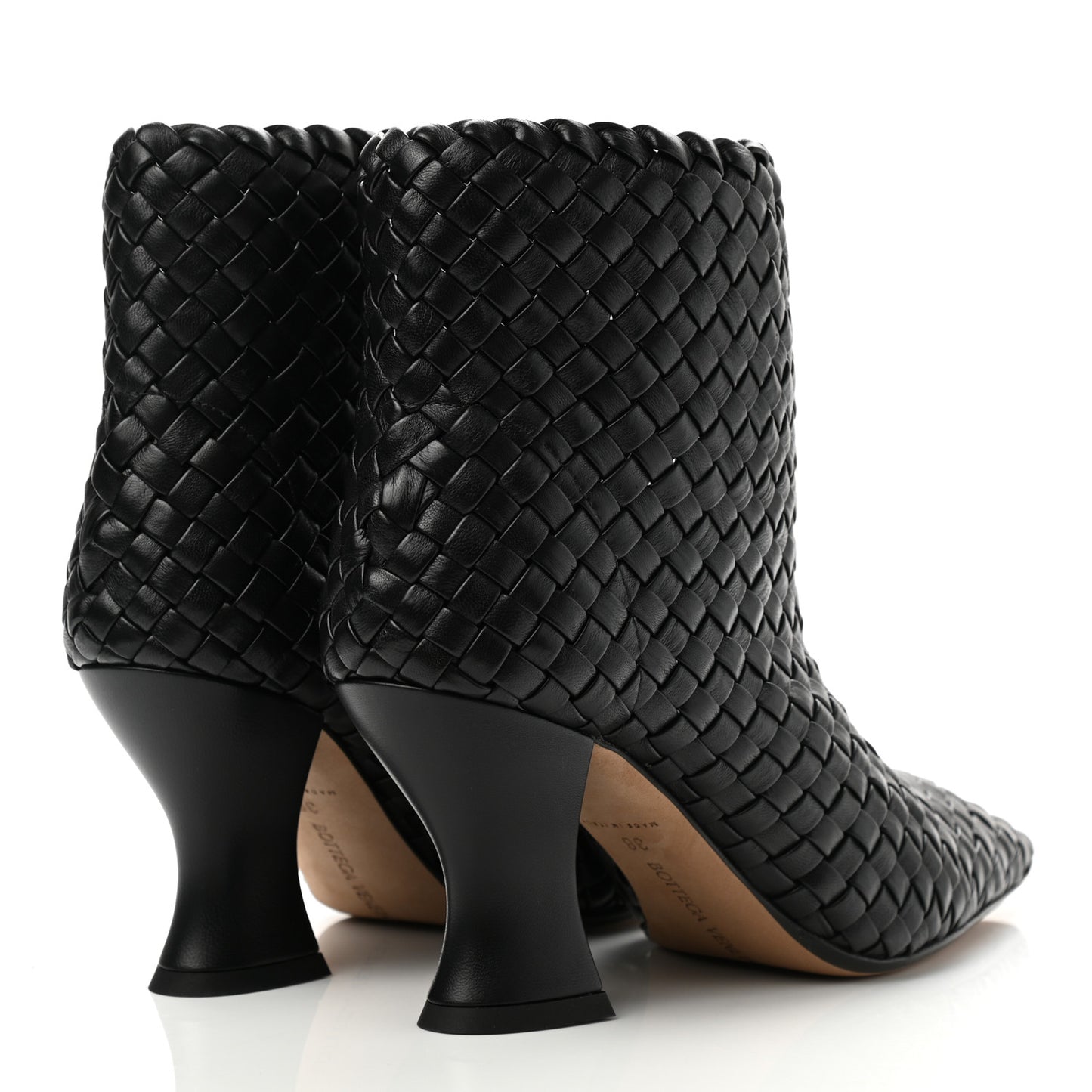 Nappa Intrecciato Ankle Boots 38 Black