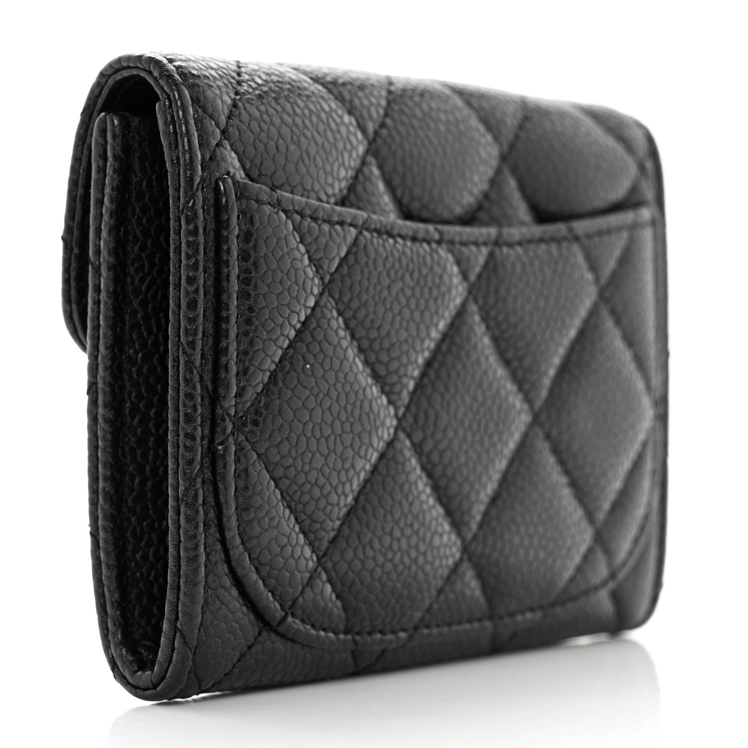 Chanel Caviar Quilted Flap Card Holder Wallet Black 3 of 9