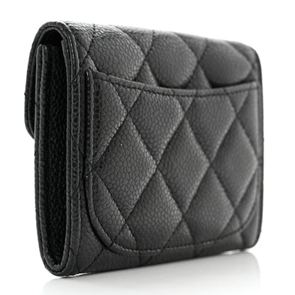 Chanel Caviar Quilted Flap Card Holder Wallet Black 3 of 9