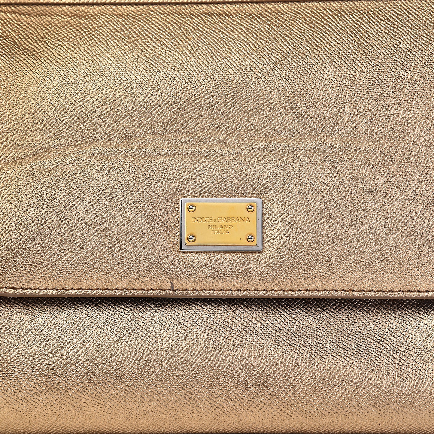 Metallic Dauphine Medium Miss Sicily Satchel Gold