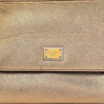 Dolce & Gabbana Metallic Dauphine Medium Miss Sicily Satchel Gold 11 of 11