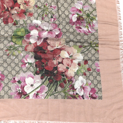 Gucci Modal Silk GG Monogram Gery Square Scarf Shell Light Brown 3 of 4