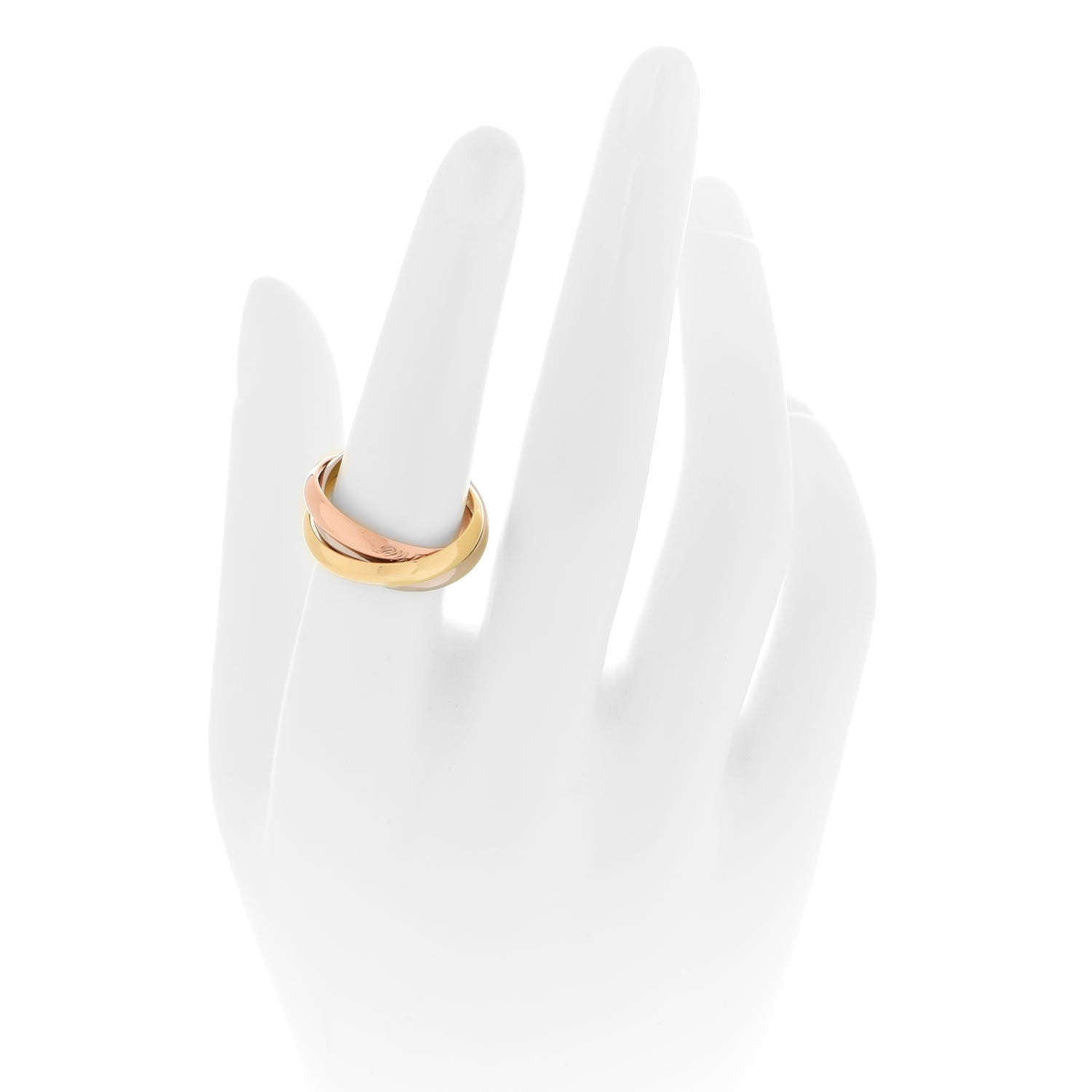 Cartier 18K Pink Yellow White Gold Small Trinity Ring 56 7.5 2 of 7