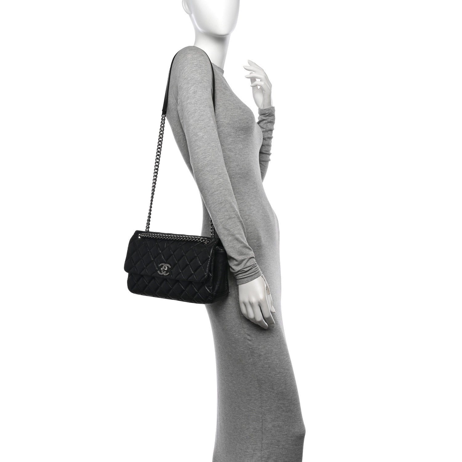 Chanel Aged Calfskin Quilted Small Lady Pearly Flap Black 2 of 13