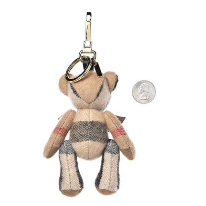 Burberry Cashmere House Check Thomas Bear Bag Charm Camel Gold 2 of 3