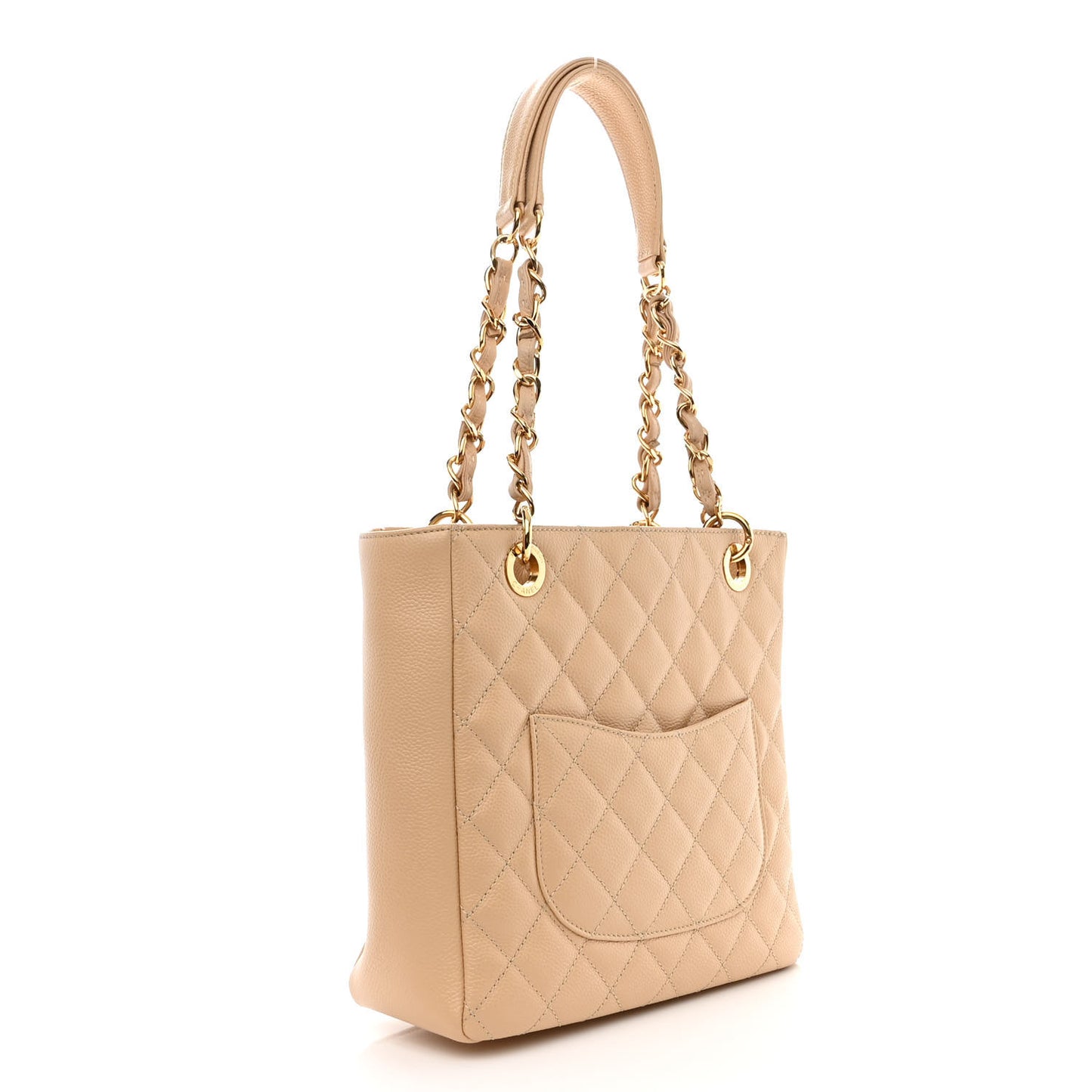Caviar Quilted Petit Shopping Tote PST Beige Clair