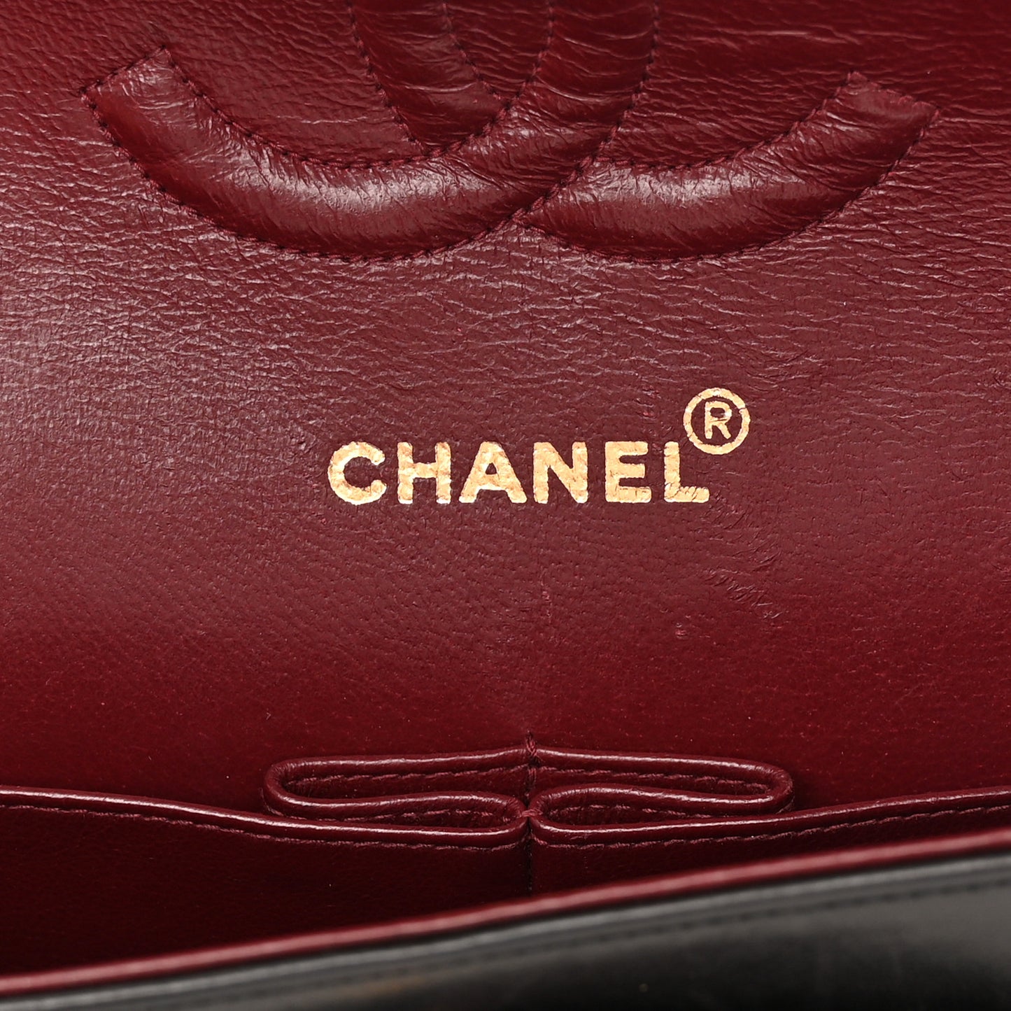 Lambskin Quilted Medium Double Flap Black
