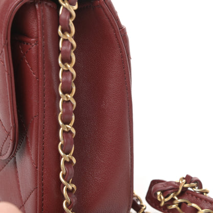 Chanel Lambskin Quilted Chain Infinity Top Handle Flap Burgundy 11 of 12