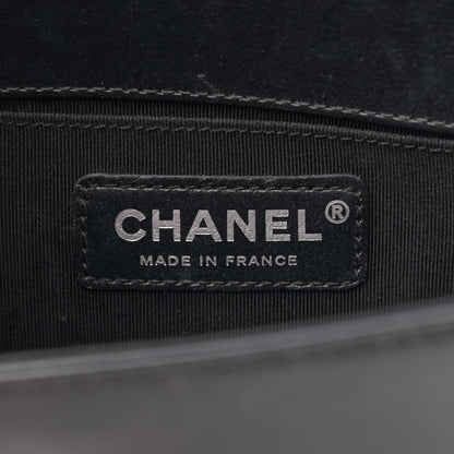 Chanel Shiny Goatskin Quilted Small Boy Top Handle Flap Charcoal 6 of 15