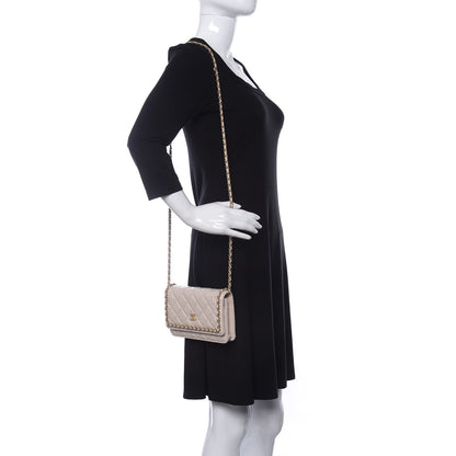 Chanel Lambskin Quilted Chain Around Wallet On Chain WOC Beige 2 of 13