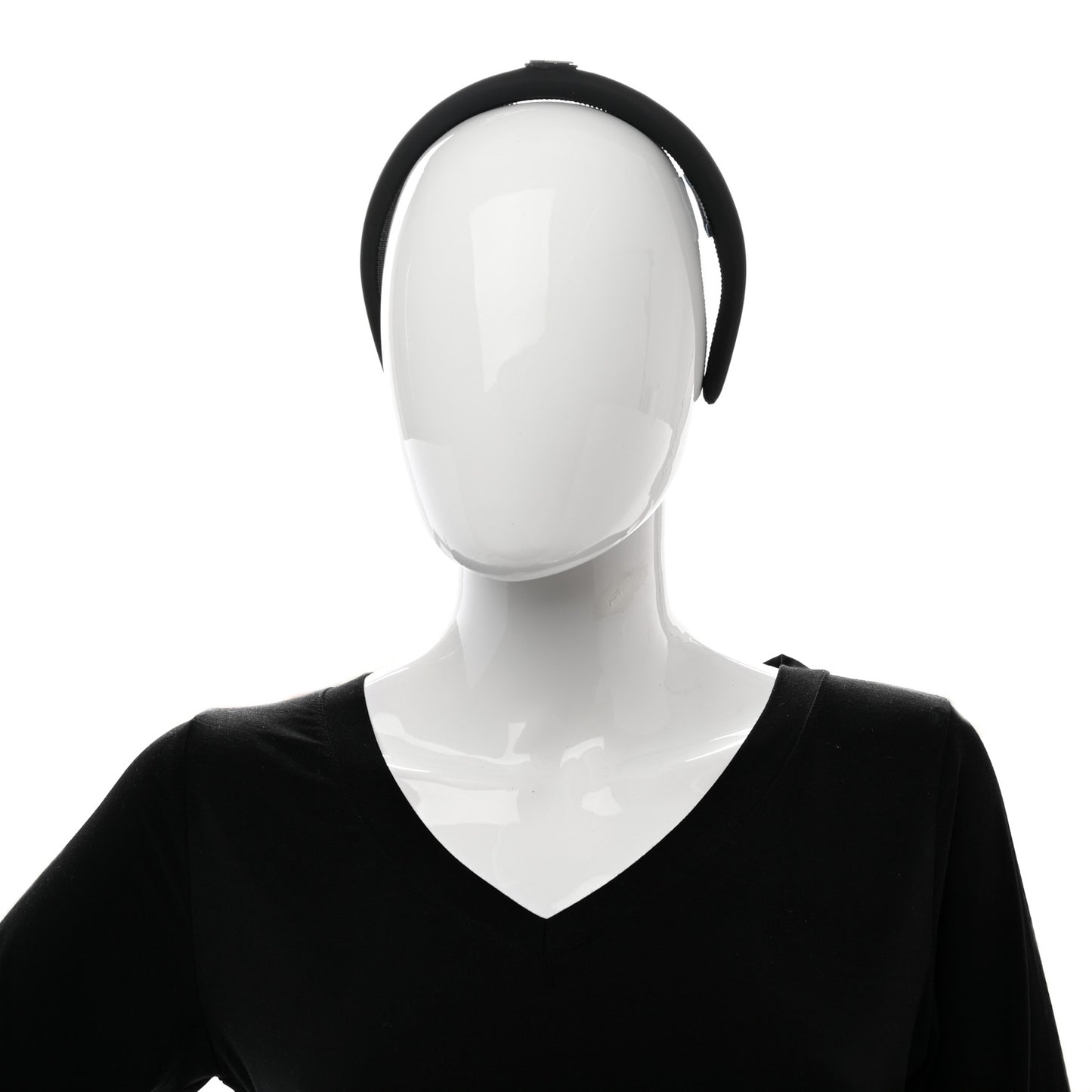 Re-Nylon Triangle Logo Thin Headband Black