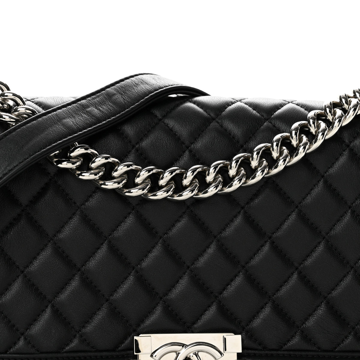 Chanel Calfskin Quilted Medium Boy Flap Black 8 of 14