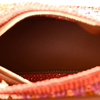 Loewe Raffia Crochet Calfskin Paula's Ibiza Mini Puzzle Edge Bag Bright Orange Pink 5 of 9