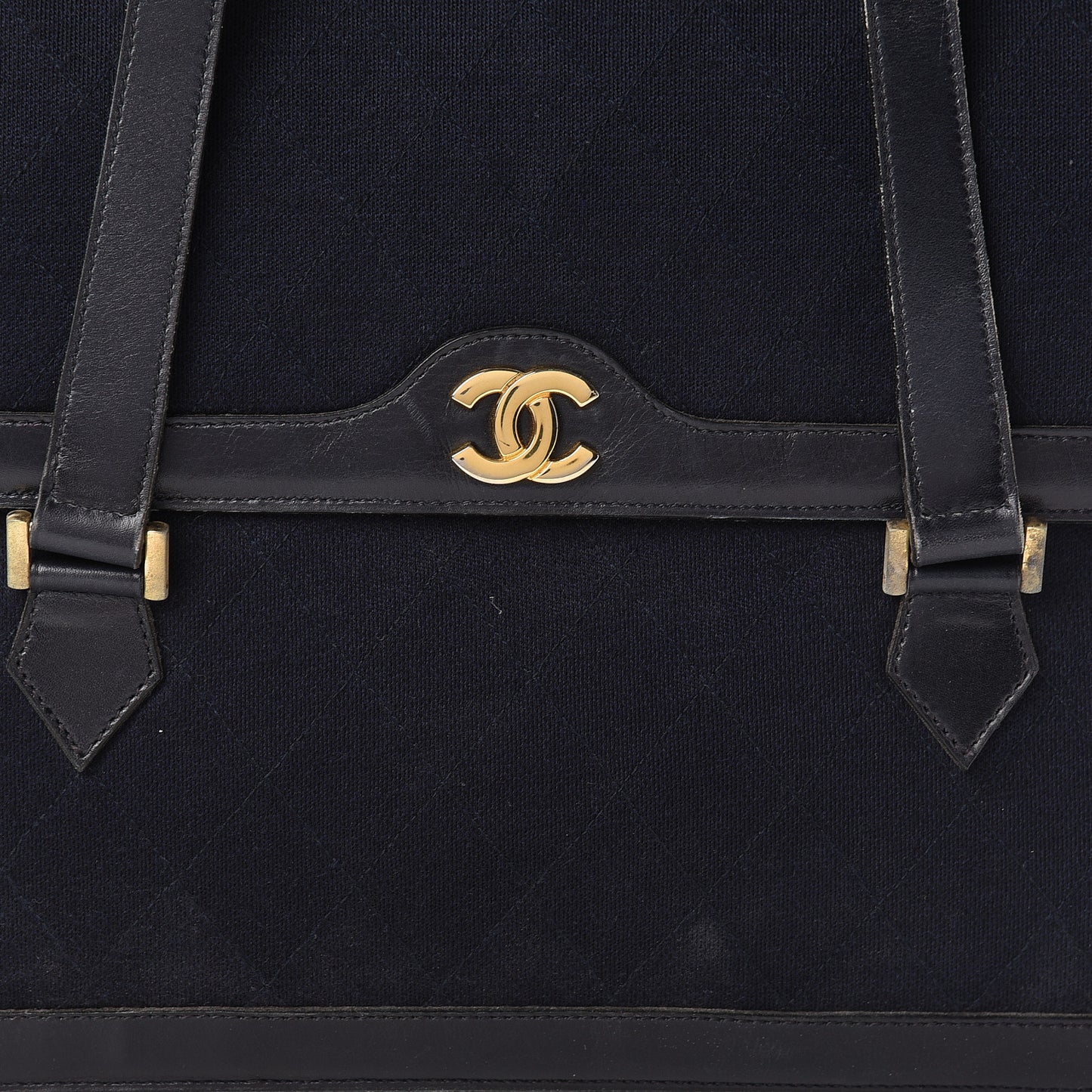 Lambskin Jersey Quilted Shoulder Bag Navy